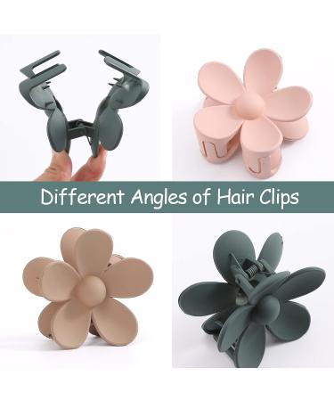 6PCS Flower Hair Clips for Women - Matte Claw Clips in Green - Strong Hold Non Slip Hair Accessories for Girls - Cute Daisy Hair Claw Clips - Perfect Gifts - Buy Online on GoSupps.com