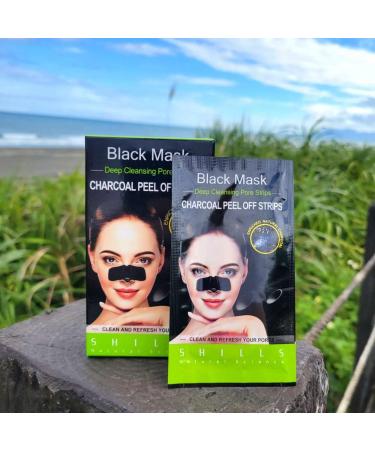 SHILLS Charcoal Blackhead Remover Nose Strips - 18 Count Pack for Oil Control and Pore Cleansing - Buy Online on GoSupps.com