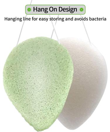 ESMOSEN 2pc Natural Konjac Facial Sponges - Deep Cleansing & Gentle Exfoliating for Delicate Skin - Buy Online on GoSupps.com