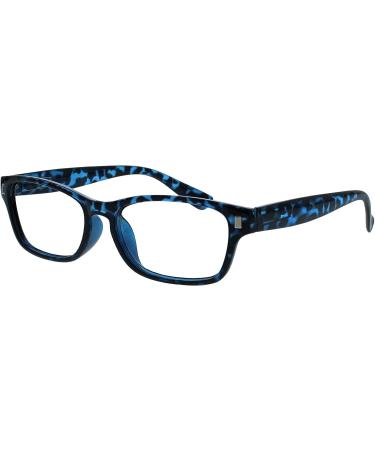 Opulize Unisex Nix Reading Glasses +3.00 Diopters - Stylish Blue Tortoiseshell - International Shipping - Buy Online on GoSupps.com