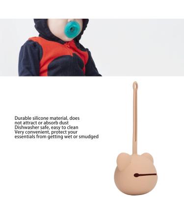 Silicone Pacifier Storage Case - Dustproof & Practical for Newborns | Soft Coffee Color Dental Glue Case - Buy Online on GoSupps.com