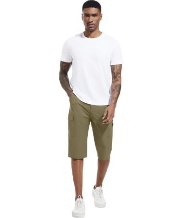 Yaobaole Men's 3/4 Hiking Pants - Cargo Shorts with 5 Pockets for Summer Treks - Lightweight Outdoor Wear in Khaki - Buy Online on GoSupps.com