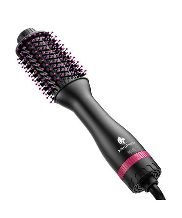 Hair Dryer Brush Blow Dryer Brush in One MiroPure 4 in 1 Hair Dryer and Styler Volumizer with 4 Speed Temp Settings Hot Air Brush with Oval Barrel for All Hair Style and Fast Drying Rose Red