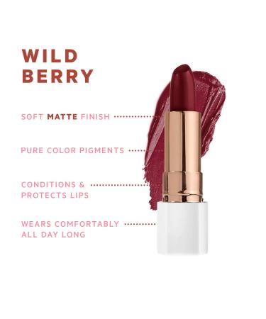 FLOWER BEAUTY Petal Pout Lipstick - Cruelty Free Wild Berry Matte - Nourishing Highly Pigmented Lip Color with Antioxidants - International Shipping Available - Buy Online on GoSupps.com