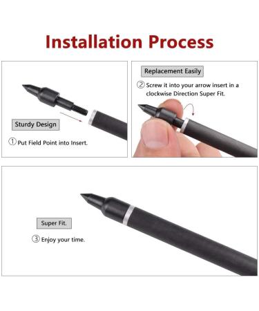 Black Screw-in Archery Bullet Points - 100 Grain, 24 Pieces - Field Target Practice Shooting - Buy Online on GoSupps.com