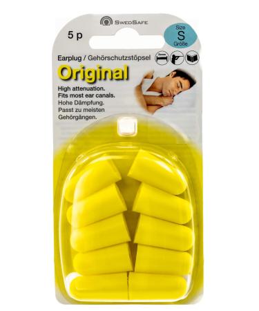 Swedsafe earplugs hearing protection 33dB I earplugs for sleeping concerts or work I travel and festival accessories I yellow I small