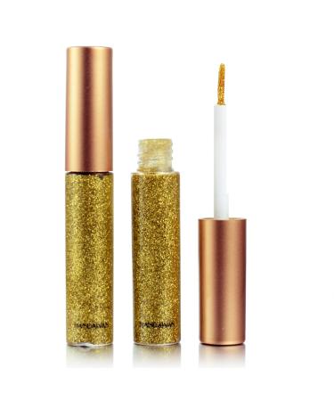 DekRion Glitter Eyeliner Yellow Giltter Eyeliner  Long-lasting Waterproof Eyeliner Eye Glitter Makeup  Silver  Gold  Pink Green High-pigmented Colorful Glitter Eyeliner Liquid 02Yellow