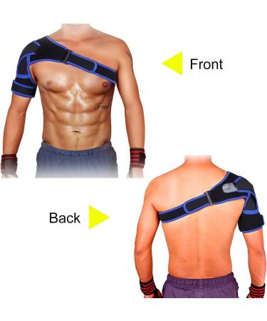 Vitoki Adjustable Shoulder Brace for Men and Women - Neoprene Rotator Cuff Support - Compression Sleeve for Left or Right Shoulder - Medium - Buy Online on GoSupps.com
