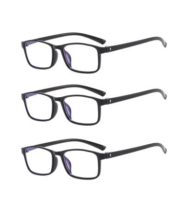 Suertree Blue Light Filter Reading Glasses Men 3 Pack Computer Reading Glasses Visual Aid Eyewear Glasses Reading Aid for Women by 2.5X KS8030