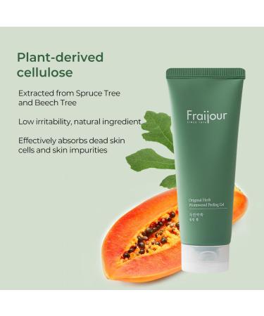Fraijour Herb Wormwood Peeling Gel Korean Double Exfoliating Gel for Dull Clogged Skin Papaya & Cellulose Antioxidant-Rich Gentle Physical & Enzymatic Exfoliation 5.07 fl.oz. - Buy Online on GoSupps.com