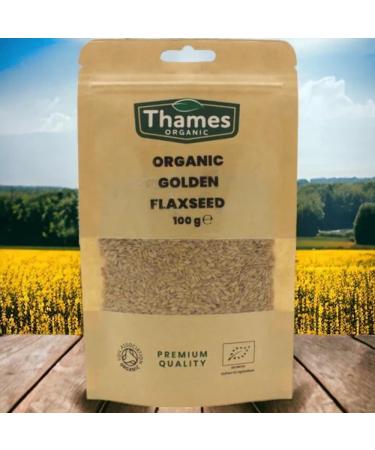 Thames Organic 500g Golden Flaxseed Linseed: High Fiber, Protein, Omega-3s, Non-GMO, Vegan, Raw Superfood - Buy Online on GoSupps.com