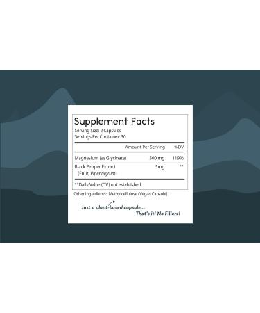 Thomas' all-natural Remedies Magnesium Glycinate Supplements High Absorption Dietary Supplements for Muscle and Bone Support Non-GMO No Fillers 60 Vegan Capsules 500mg per Serving - Buy Online on GoSupps.com