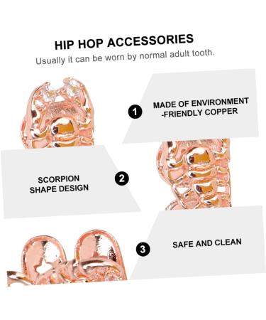 KOMBIUDA 1pc Scorpion Single Braces Single Grill Cap Tooth Grills for Your Adult Costume Men Decor Hip Golden 2X1cm - Buy Online on GoSupps.com