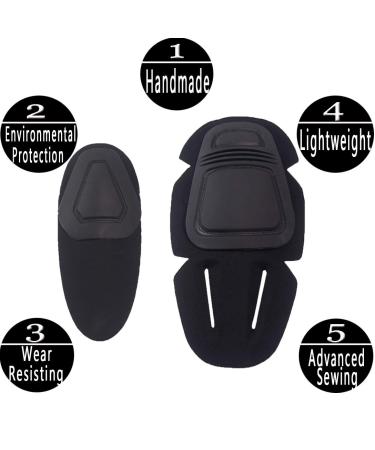 Uugood Tactical Knee & Elbow Protectors Set - Military-Grade Gear for CS Paintball Hunting & Airsoft - Black - Buy Online on GoSupps.com