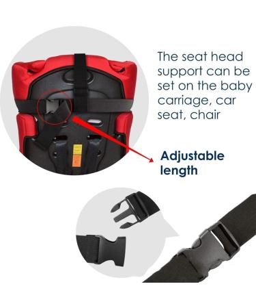 Baby Carseat Head Support Strap - Neck Protection Belt for Toddler & Infant | Safe Car Seat Headrest Band for Sleep Positioner (White) - Buy Online on GoSupps.com