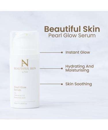 Beautiful Skin Pearl Glow Serum - Serum With Hyaluronic Acid and Vitamins A C & E Face Serum for Women - Face Serum for Women - Helps Skin Elasticity and Wrinkles - Skincare By Nadia - Buy Online on GoSupps.com