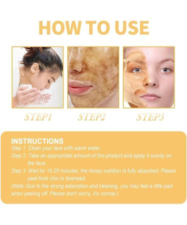 Honey Tearing Mask Peel Honey Mask Mask Dead Skin Clean Pores Shrink Blackhead Control Honey Peel Mask for Face Mask Dead Skin Clean Pores (2pcs) - Buy Online on GoSupps.com