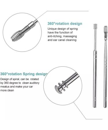 Innovative Spring Earwax Cleaner Tool Set - Spiral Stainless Steel Ear Picks - Easy to Use Ear Wax Removal Kit - 7 Piece Set (Black) - Buy Online on GoSupps.com