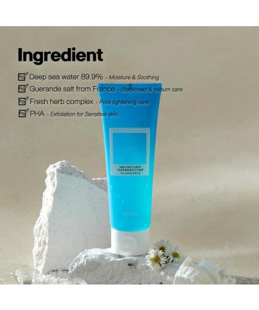 NEER G Sea Salt Deep Cleansing Foam - pH5.5 Mild Facial Cleanser for Normal to Sensitive Skin | 4 Fl Oz (120ml) - Moisturizing Face Wash - Buy Online on GoSupps.com