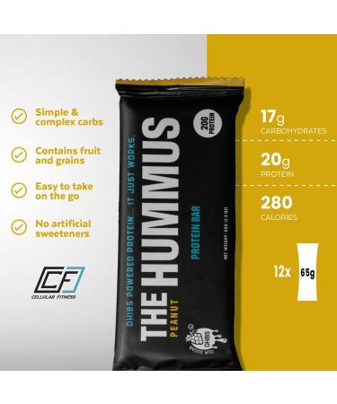 The Hummus Peanut Protein Bar - 20g Protein, Plant Based, Zero GMO, Dairy & Added Sugar - 12 Bars - Buy Online on GoSupps.com