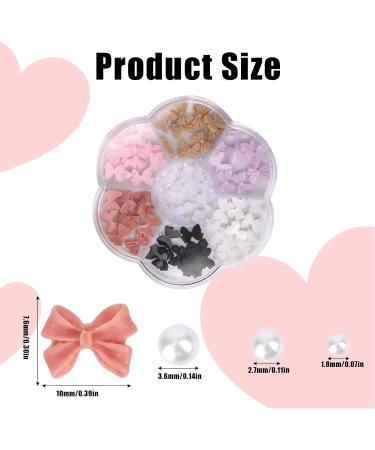 140pcs Pearl & Bow Nail Charms 3D Nail Bows Colorful Nail Charms for Acrylic Nails Bowknot Nail Charms DIY Nail Accessories for Women Girls - Buy Online on GoSupps.com