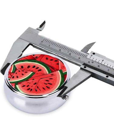 Red Watermelon Round Pill Box | 3 Compartment Portable Organizer for Travel Vitamins & Medications - Buy Online on GoSupps.com