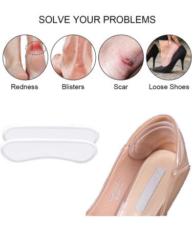 Heel Grips Liner Cushions for Loose Shoes | Prevent Blisters & Heel Pain | Metatarsal Pads for Men & Women (Clear - Buy Online on GoSupps.com