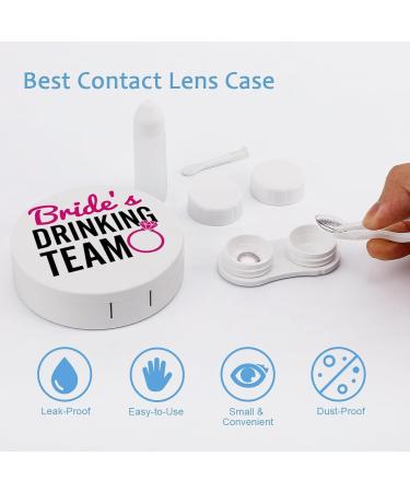 Bride's Drinking Team Round Case For Contact Lens Kit Storage Box with Mirror Printed - Buy Online on GoSupps.com
