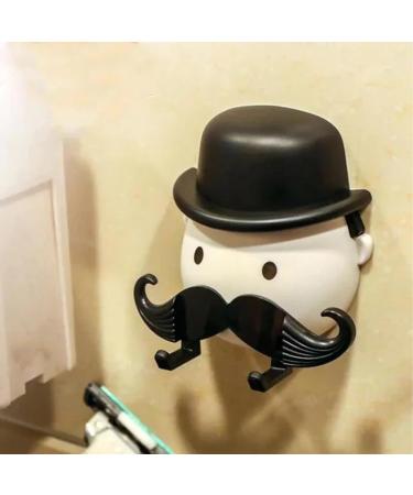 Chenri 2-Piece Beard-Shaped Razor Holder | Funny Suction Cup Design | Creative No-Drill Waterproof Hook for Bathroom & Kitchen - Buy Online on GoSupps.com