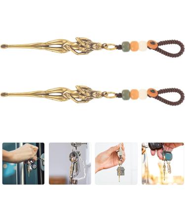 COHEALI Mini Keychain Micro Shovel & Ear Pick Set - Vintage Brass Charms for Ear Cleaning - 2Pcs - Buy Online on GoSupps.com