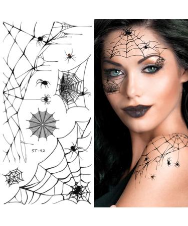 Supperb  Temporary Tattoos - Horror Cobweb Spider Web Halloween Face Tattoos (Set of 2) - Buy Online on GoSupps.com