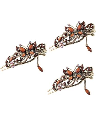 Beaupretty Rhinestone Hair Clips for buns french Crystal hairpin barrettes for women Hairpins sticks Bridal vintage stick for women fork clip Rhinestone Hair Clip - Buy Online on GoSupps.com