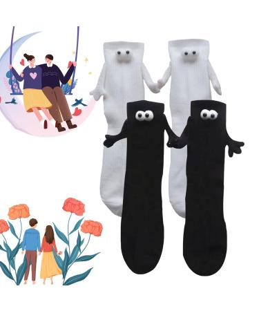 ZHXNGHY Holding Hands Sock Couple Holding Hands Socks Magnetic Hand Holding Socks Funny Magnetic Suction 3D Doll Couple Socks Conbination 4 PCS