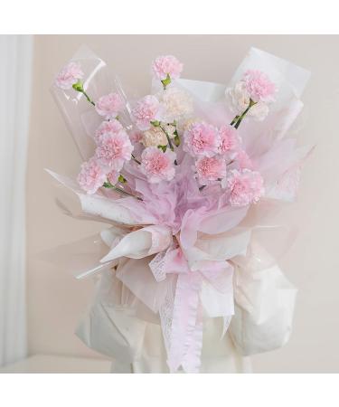 HyssinoWrap 40 Sheets 4 Colors Korean Florist Waterproof Bouquet Wrapping Paper with Ribbons - Dark Mix Clear Cellophane - Buy Online on GoSupps.com