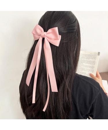 Double Layer Ribbon Bow Hair Clip Women Korean Bowknot Long Ponytail Clip Sweet Girls Hairpin Barrettes Headwear Gift Beige - Buy Online on GoSupps.com