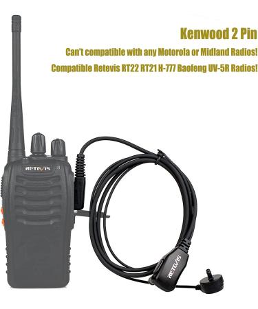 Case of 10 Retevis Walkie Talkies Earpiece with Mic - 2 Pin Acoustic Tube Headset for Baofeng, Retevis, H-777, RT21, RT22, Arcshell AR-5 Two Way Radio - Buy Online on GoSupps.com