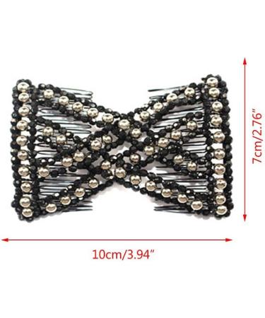 Buy AMASAWA Magic Pearl Hair Comb Set - 4 Elastic Double Combs & Clips | Vintage Hair Styling Accessories (Random Colors) - International Shipping Available - Buy Online on GoSupps.com