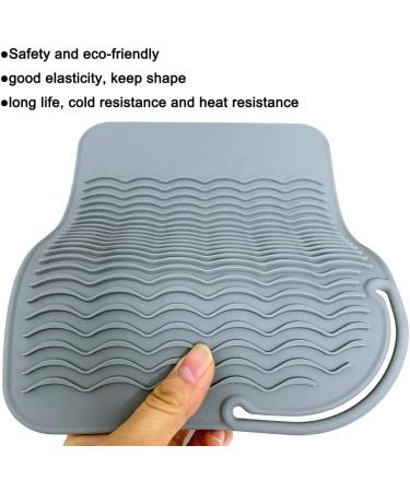 Large Gray Heat Resistant Mat for Hot Styling Tools - Curling Irons, Hair Straighteners, Flat Irons | Non-Slip Silicone Surface - Buy Online on GoSupps.com