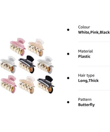 Nuoshen 8 pcs Vintage Acrylic Hair Claws Clips - Non-Slip Styling Hair Clamps for Women & Girls - Buy Online on GoSupps.com