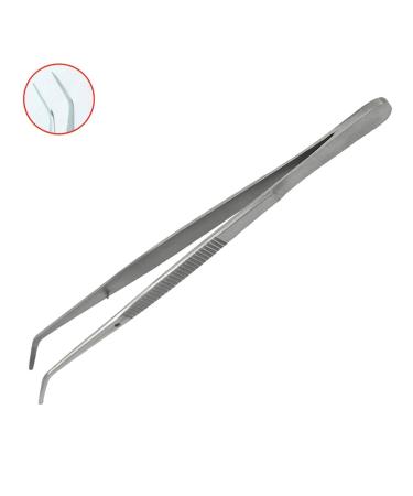 Quality tweezers angled with mandrel and point tip 15 cm long stainless steel