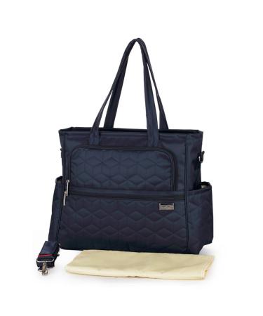 Yimidear Multifunctional Baby Diaper Mummy Changing Bag Waterproof Nappy Bag Tote Shoulder Bag Navy Blue