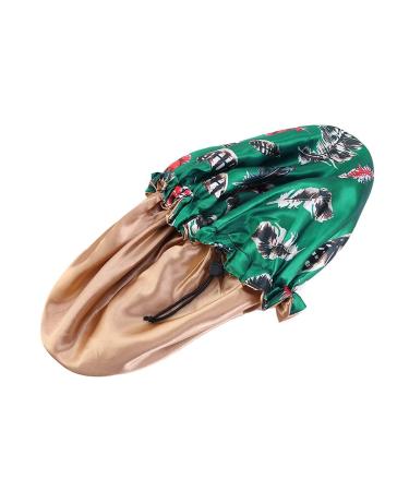 Satin Bonnet for Natural Hair - Reversible Green Silk Sleep Cap for Black Women & Curly Hair - Buy Online on GoSupps.com