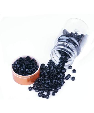 500Pcs 5.0mm Silicone Micro Rings for Pre Bonded Hair Extensions - Color #1 Black - Buy Online on GoSupps.com