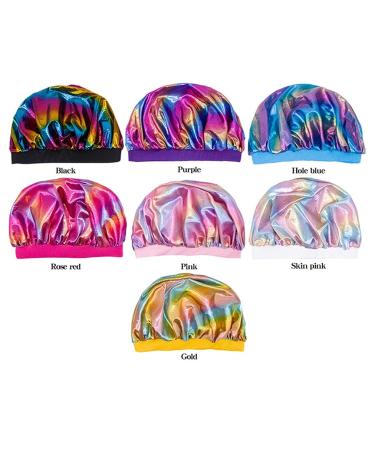Girls Satin Sleep Caps - Kids Bonnets for Curly Hair - Blue/Pink Satin Night Cap for Black Girls - Buy Online on GoSupps.com