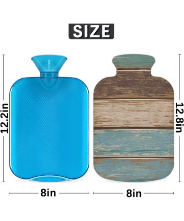 2L Hot Water Bottle with Retro Wood Grain Cover Pain Relief for Cramps & Cold Therapy | PVC Heating Pad for Feet & Hands - Buy Online on GoSupps.com