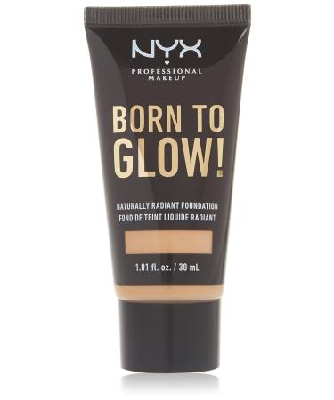 NYX Professional Makeup Born to Glow Radiant Foundation Iridescent Finish Buildable Medium Coverage Vegan Formula Shade: Medium Olive 09 Medium Olive 30 ml (Pack of 1)