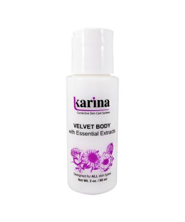 Karina Velvet Body Lotion with Essential Extracts Deep Moisturizing Lotion for Dry & Sensitive Skin Travel Size Hydrating Dry Skin Lotion for Face & Body Nourishing Velvet Touch Formula 2 oz