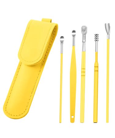 VEFSU 6 Pieces Ear Canal Cleaning Set Ear Wax Cleaning Tools Set Spiral Design Stainless Steel Ear Picks Spiral Earwax Remover