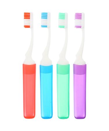 Iwowhero 4 pieces of travel fine toothbrush oral toothbrush article evacuation all toothbrush from nylon travel accessories travel toothbrush hand toothbrush travel items portable Miss pp