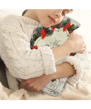 Merry Christmas Hot Water Bottle with Fluffy Cover - 2L Cozy Pain Relief for Back Neck & Shoulders - Buy Online on GoSupps.com